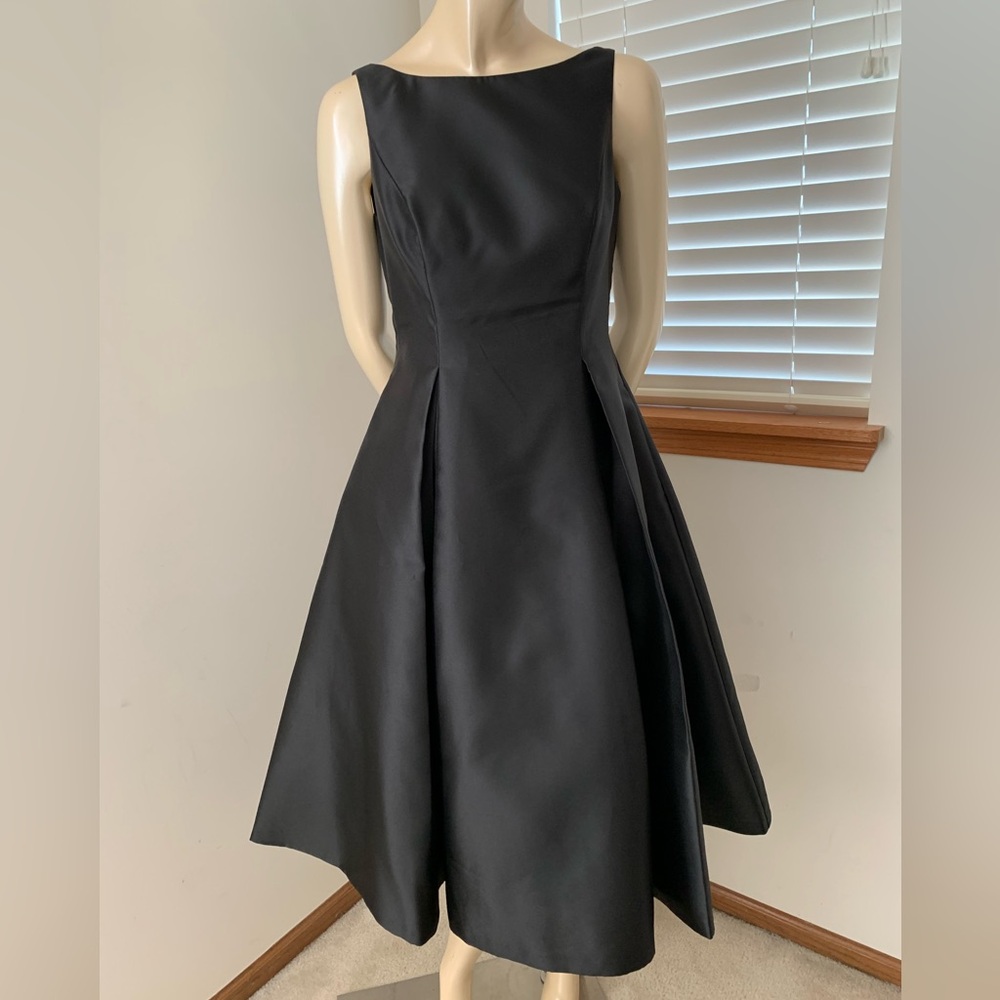 ❤️ Adrianna Papell Elegant Black Midi Dress - Picture 5 of 11